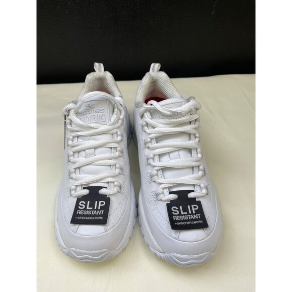 Skechers Shoes - Skechers Work Women's White Leather Shoes/Sneakers Slip Resist Size 6 SKU 5395